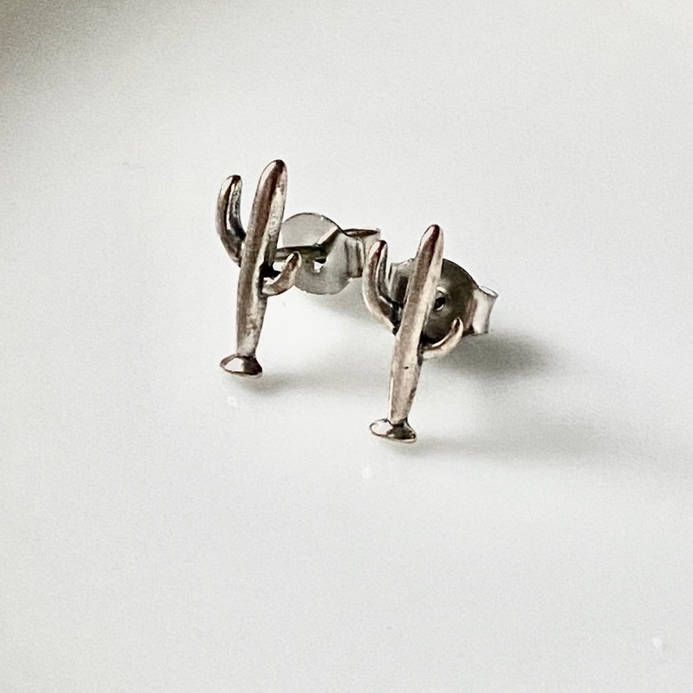Sterling Silver Cactus Studs
